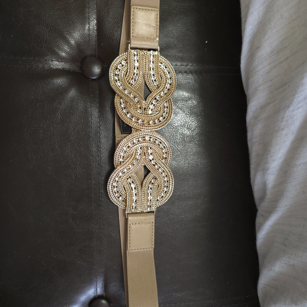 BCBG Gold and Tan Women's Belt